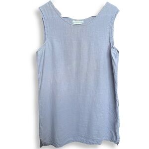 Bryn Walker 100% Linen Crewneck Short Sleeveless Shift Dress size medium